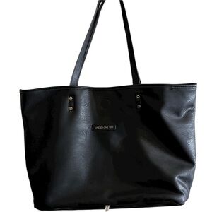 Under One Sky large black reversible tote bag vegan leather NWT